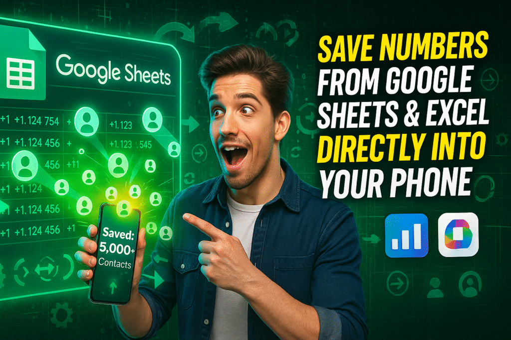 Save Phone Numbers from Excel & Google Sheets Directly to Mobile