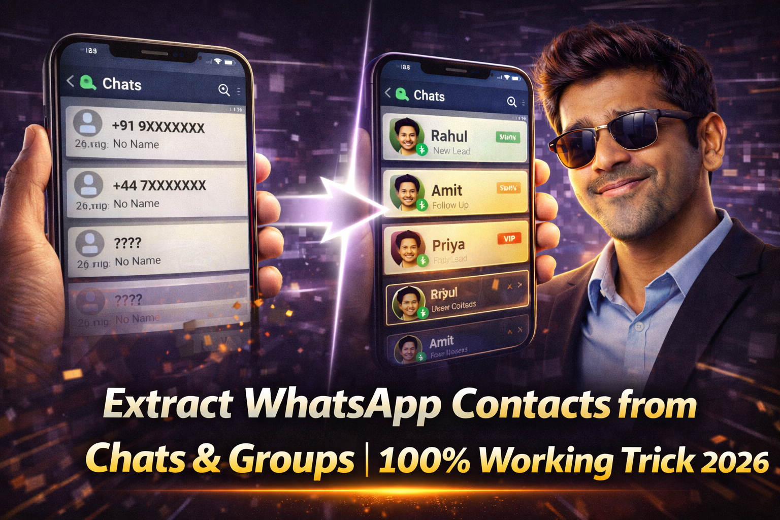 WhatsApp Contacts Saved in One Click 🔥 | Best Contact Saver App 😱