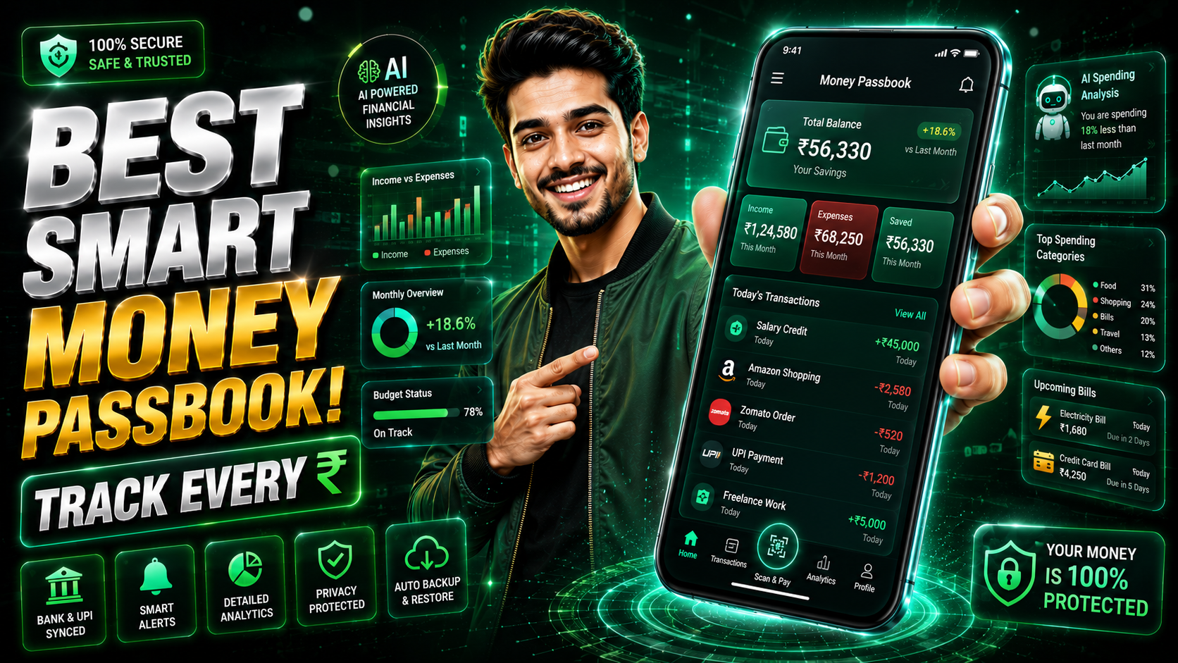 Best Money Management App 2026 – Track Income, Expenses & Passbook with AutoPay Manager Pro