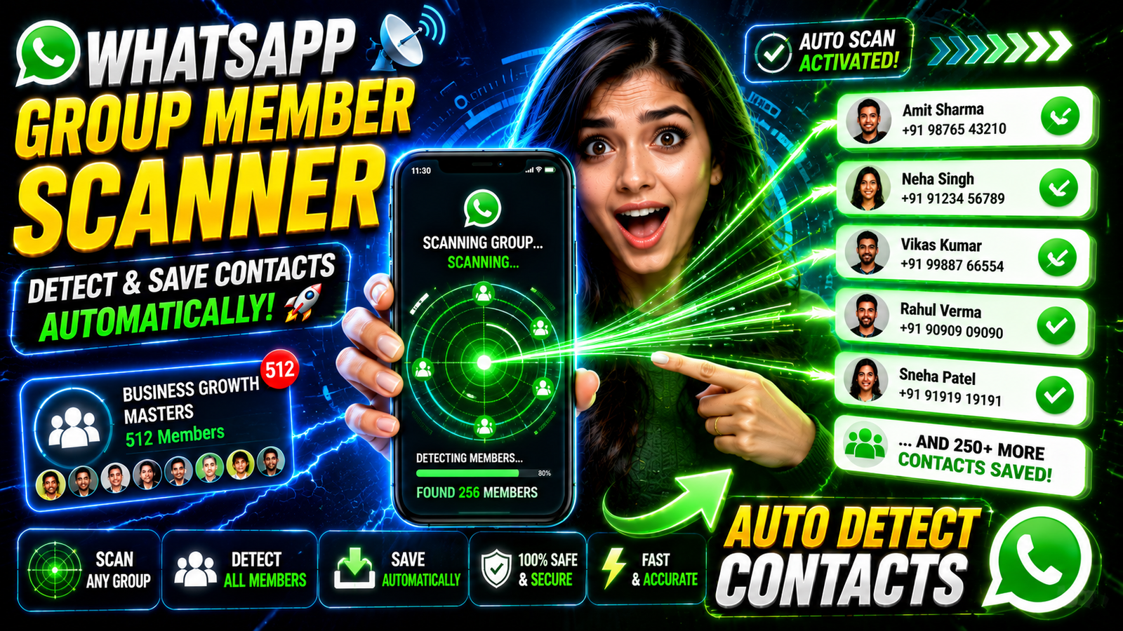 WhatsApp Group Number Saver App | Save Contacts Instantly